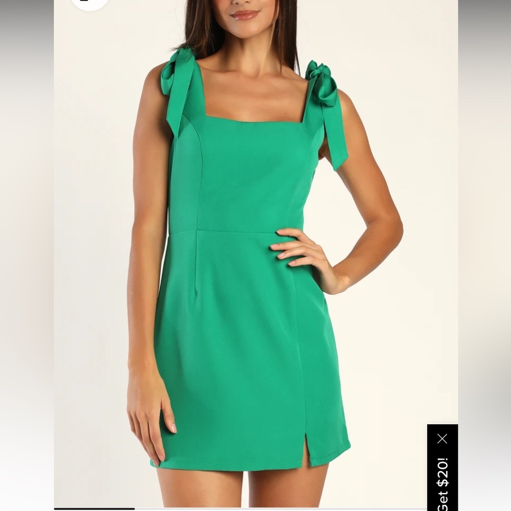 NWT Lulus Your Sweetie Green Tie-Strap Mini Dress